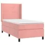 Box spring bed with mattress and LED pink velvet 80x200 cm by vidaXL, Beds and slatted bases - Ref: Foro24-3139414, Price: 33...