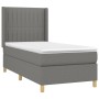 Box spring bed mattress and LED lights dark gray fabric 90x190 cm by vidaXL, Beds and slatted bases - Ref: Foro24-3138998, Pr...
