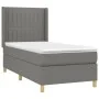 Box spring bed mattress and LED lights dark gray fabric 90x190 cm by vidaXL, Beds and slatted bases - Ref: Foro24-3138998, Pr...