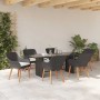 Conjunto de Comedor de Jardín 7 pcs Negro ratán sintético