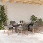 Conjunto de Comedor de Jardín 7 pcs Gris ratán sintético