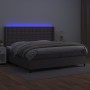 Cama box spring colchón y LED cuero sintético gris 200x200 cm de vidaXL, Camas y somieres - Ref: Foro24-3139407, Precio: 760,...
