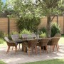 Conjunto de Comedor de Jardín 9 pcs Gris ratán sintético