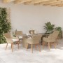 Conjunto de Comedor de Jardín 7 pcs Beige ratán sintético