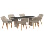 Juego de comedor para exteriores 7 pcs Gris claro