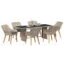 Juego de comedor para exteriores 7 pcs Gris claro