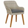 Juego de comedor para exteriores 7 pcs Gris claro