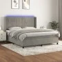 Cama box spring colchón y LED terciopelo gris claro 160x200 cm de vidaXL, Camas y somieres - Ref: Foro24-3139691, Precio: 534...