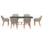 Juego de comedor para exteriores 7 pcs Gris claro