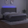 Boxspringbett mit Matratze und hellgrauem LED-Samt 160x200 cm von vidaXL, Betten und Lattenroste - Ref: Foro24-3139691, Preis...