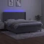 Cama box spring colchón y LED terciopelo gris claro 160x200 cm de vidaXL, Camas y somieres - Ref: Foro24-3139691, Precio: 534...