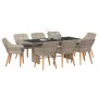 Conjunto de comedor 9 pcs Gris claro