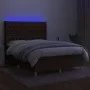 Box spring bed mattress LED lights dark brown fabric 140x200cm by vidaXL, Beds and slatted bases - Ref: Foro24-3139120, Price...