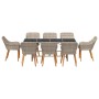 Conjunto de comedor 9 pcs Gris claro