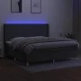 Box spring bed mattress and LED lights light gray fabric 200x200 cm by vidaXL, Beds and slatted bases - Ref: Foro24-3138742, ...