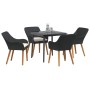 Conjunto de Comedor de Jardín 5 pcs Negro ratán sintético