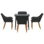 Conjunto de Comedor de Jardín 5 pcs Negro ratán sintético