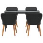Conjunto de Comedor de Jardín 5 pcs Negro ratán sintético
