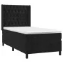 Box spring bed with mattress and LED black velvet 90x200 cm by vidaXL, Beds and slatted bases - Ref: Foro24-3139723, Price: 3...