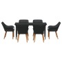 Conjunto de Comedor de Jardín 7 pcs Negro ratán sintético