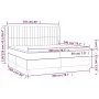 Box spring bed with mattress and LED light gray velvet 200x200 cm by vidaXL, Beds and slatted bases - Ref: Foro24-3139703, Pr...