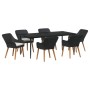 Conjunto de Comedor de Jardín 7 pcs Negro ratán sintético