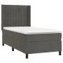 Box spring bed with mattress and LED dark gray velvet 100x200 cm by vidaXL, Beds and slatted bases - Ref: Foro24-3139668, Pri...