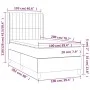 Box spring bed with mattress and LED dark gray velvet 100x200 cm by vidaXL, Beds and slatted bases - Ref: Foro24-3139668, Pri...