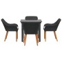 Conjunto de Comedor de Jardín 5 pcs Negro ratán sintético