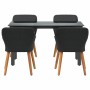 Conjunto de Comedor de Jardín 5 pcs Negro ratán sintético