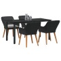 Conjunto de Comedor de Jardín 5 pcs Negro ratán sintético