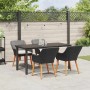 Conjunto de Comedor de Jardín 5 pcs Negro ratán sintético