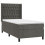 Box spring bed with mattress and LED dark gray velvet 90x200 cm by vidaXL, Beds and slatted bases - Ref: Foro24-3139722, Pric...