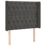 Box spring bed with mattress and LED dark gray velvet 90x200 cm by vidaXL, Beds and slatted bases - Ref: Foro24-3139722, Pric...