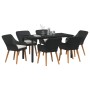 Conjunto de Comedor de Jardín 7 pcs Negro ratán sintético