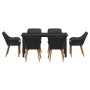 Conjunto de Comedor de Jardín 7 pcs Negro ratán sintético