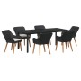 Conjunto de Comedor de Jardín 7 pcs Negro ratán sintético
