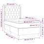 Cama box spring colchón y LED terciopelo negro 80x200 cm