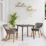 Conjunto de Comedor de Jardín 3 pcs Gris ratán sintético