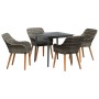 Conjunto de Comedor de Jardín 5 pcs Gris ratán sintético