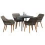 Conjunto de Comedor de Jardín 5 pcs Gris ratán sintético