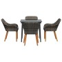 Conjunto de Comedor de Jardín 5 pcs Gris ratán sintético