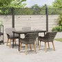 Conjunto de Comedor de Jardín 5 pcs Gris ratán sintético