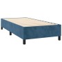 Cama box spring colchón y LED terciopelo azul oscuro 100x200 cm