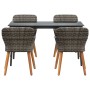Conjunto de Comedor de Jardín 5 pcs Gris ratán sintético