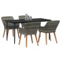Conjunto de Comedor de Jardín 5 pcs Gris ratán sintético