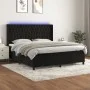 Box spring bed with mattress and LED black velvet 180x200 cm by vidaXL, Beds and slatted bases - Ref: Foro24-3139759, Price: ...