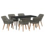 Conjunto de Comedor de Jardín 7 pcs Gris ratán sintético