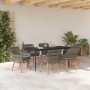 Conjunto de Comedor de Jardín 7 pcs Gris ratán sintético