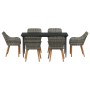 Conjunto de Comedor de Jardín 7 pcs Gris ratán sintético
